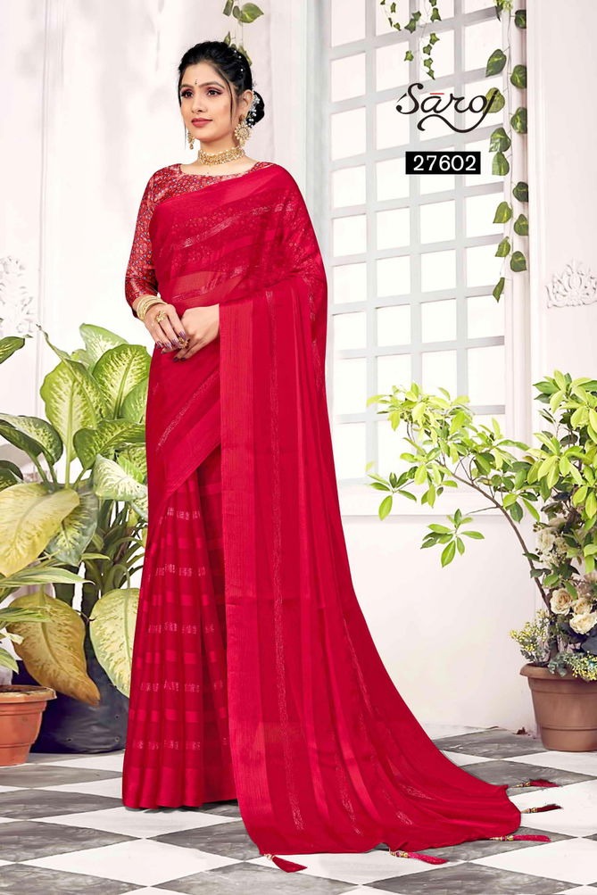 Sneh Milan By Saroj Chiffon Sarees Catalog